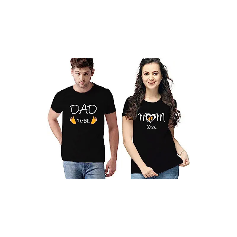 Dad to be and Mom to be T-shirts.