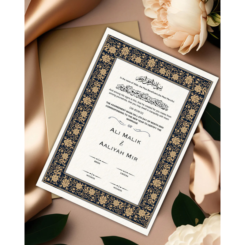 Nikkah Nama With Frame | Premium Quality |Ebony